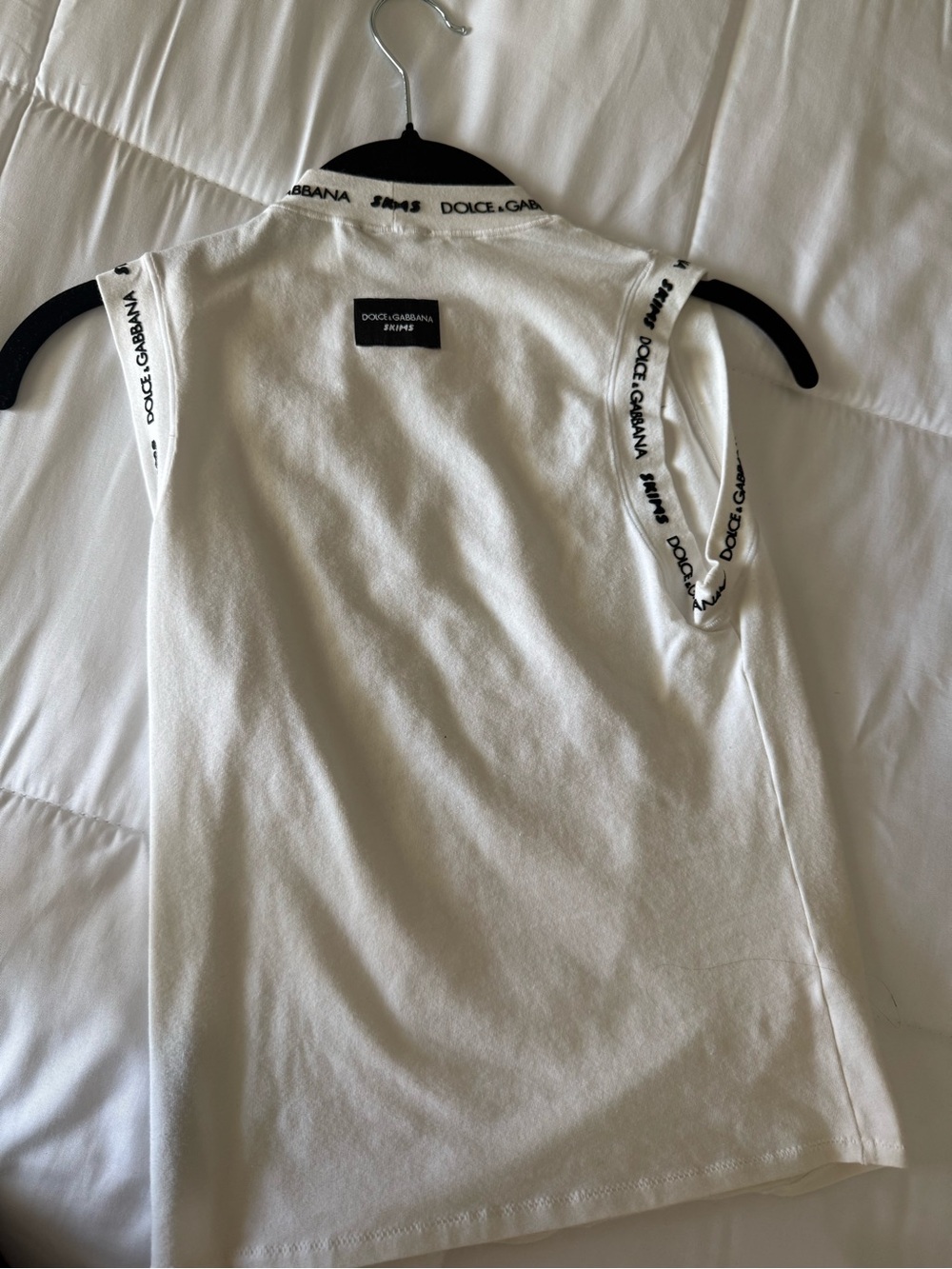 SKIMS x dolce and gabbana cotton jersey white mock neck tank - Picture 3 of 4